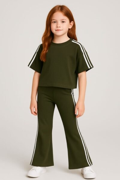 co ordset bootcut pants with drop shoulders shirt