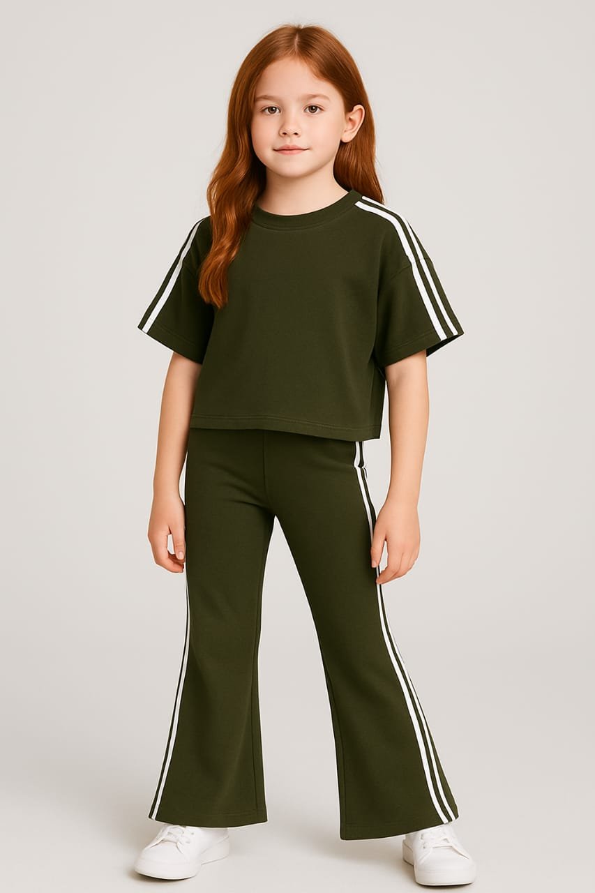 co ordset bootcut pants with drop shoulders shirt